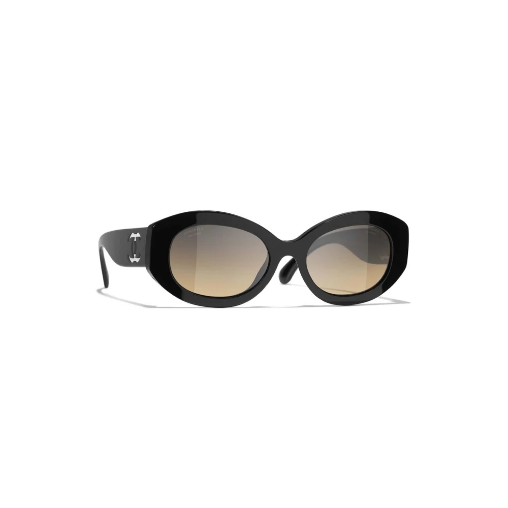 Chanel Women's Black Sunglasses, 53 Mm, Oval Sunglasses