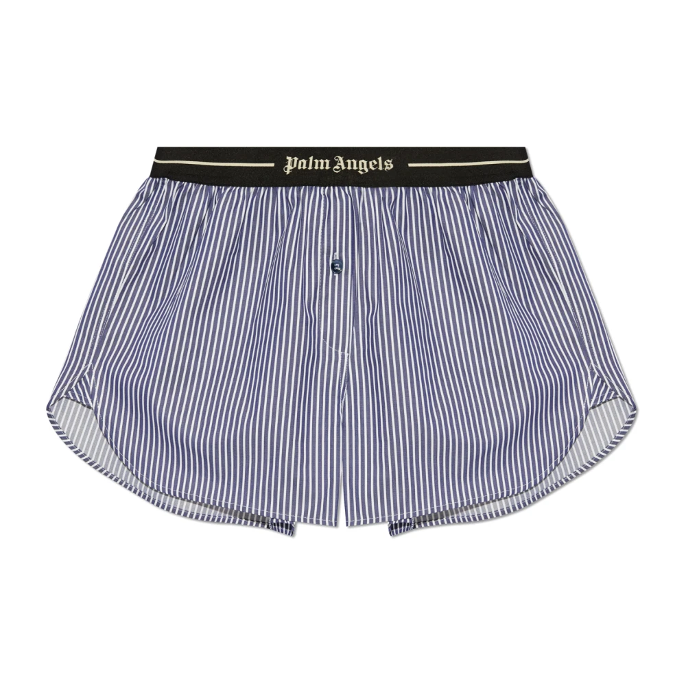 Palm Angels Gestreepte patroon shorts Blue Dames