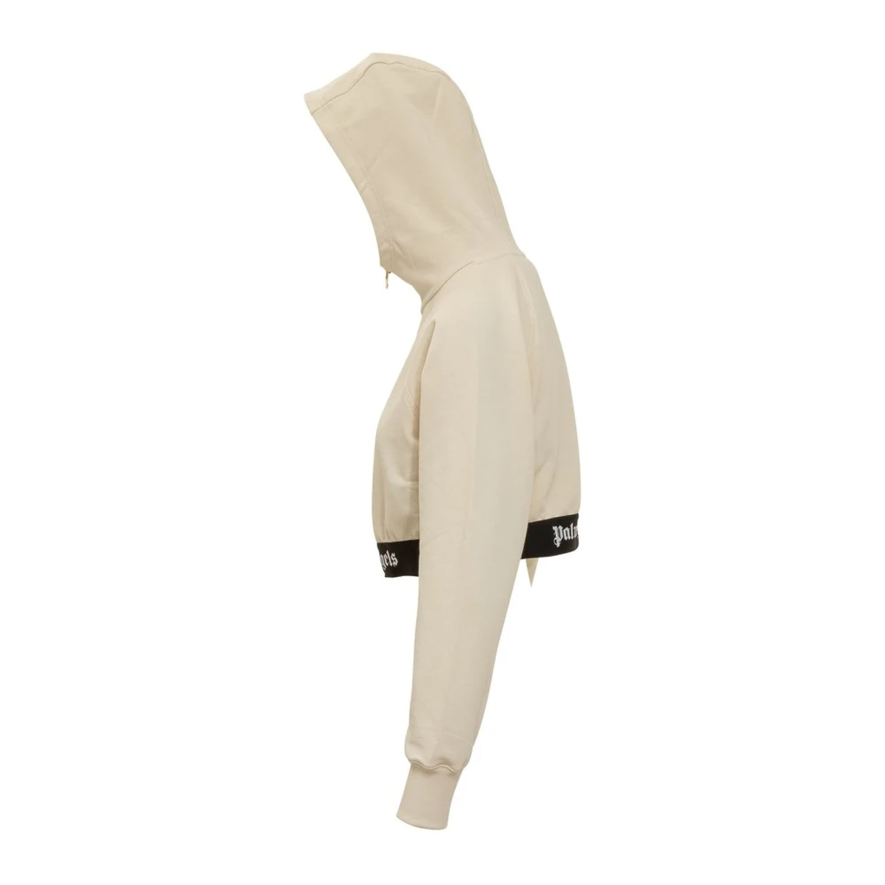 Palm Angels Geknipte hoodie voor vrouwen Beige Dames