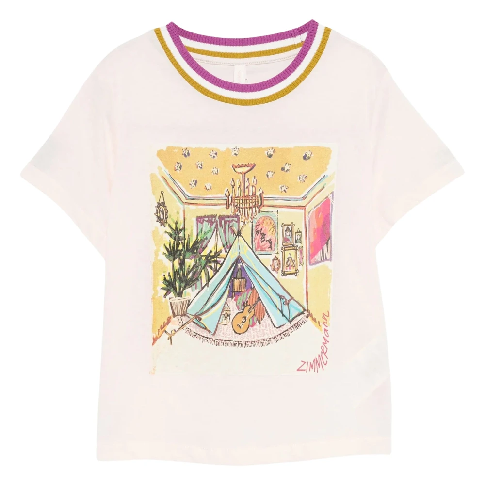 Zimmermann Girls Pink Rhiannon Printed T-Shirt - Kids Short Sleeve T-Shirts - 2 Y - Kids