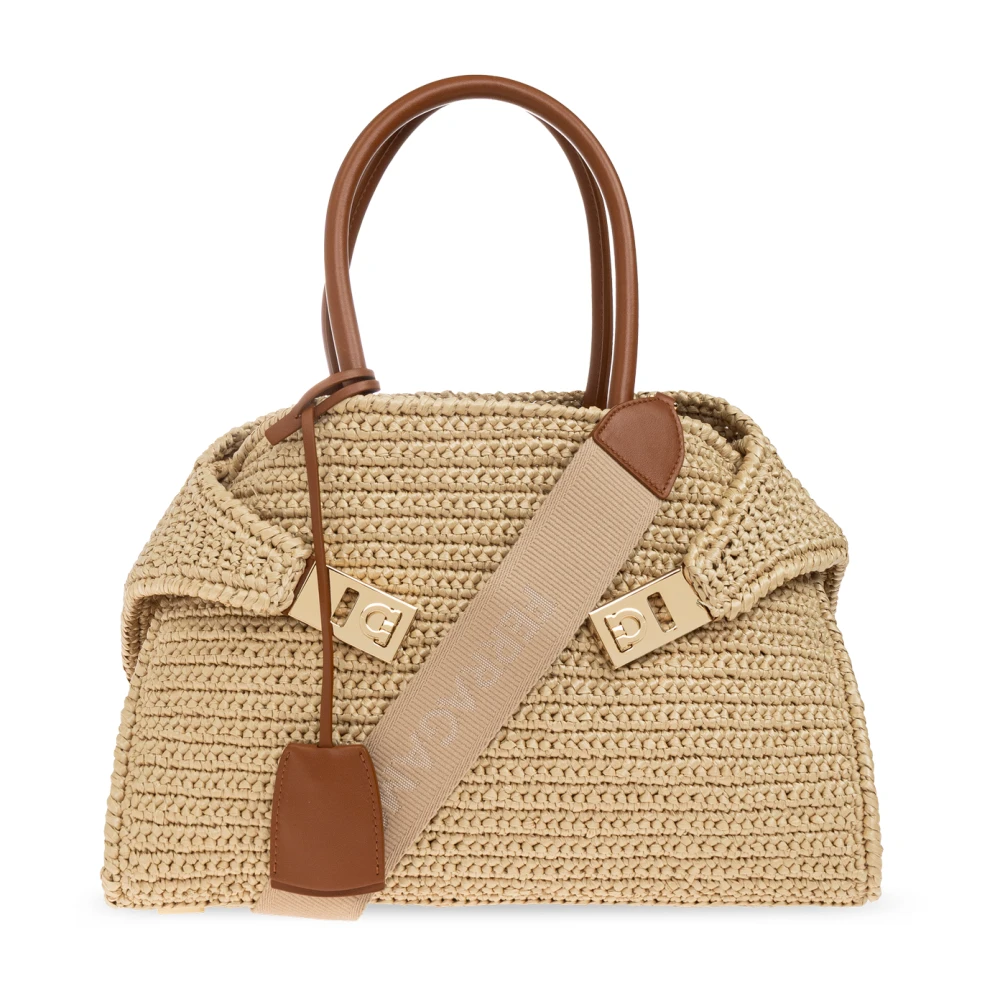 Ferragamo Donna Beige Borsa A Mano Hug (M) - Immagine 2