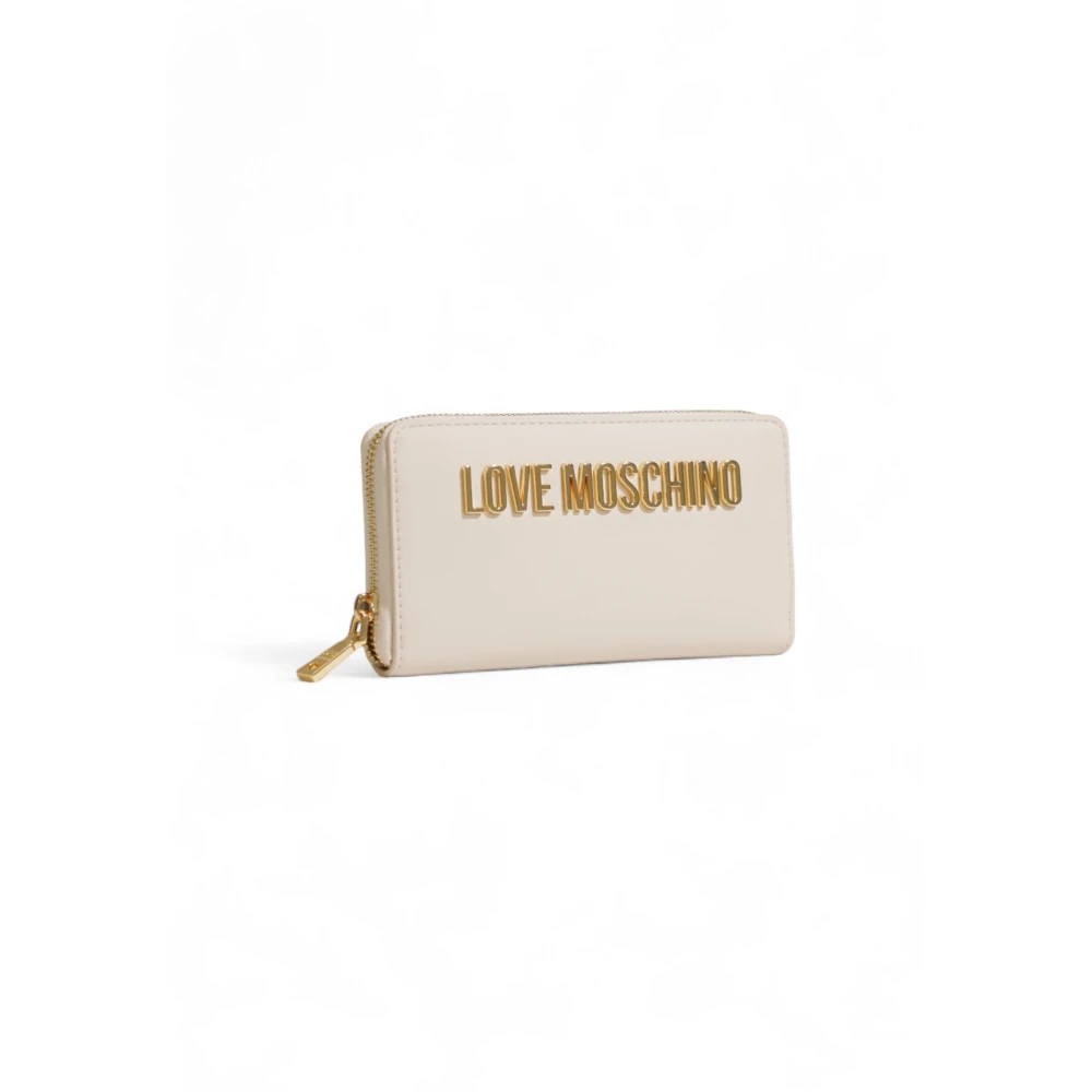 Love Moschino Stijlvolle Grote Portemonnee Dames Lente Zomer Beige Dames