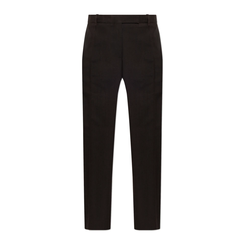 Studio Nicholson Donna Marrone Quarte Straight Leg Pin Tuck Tailored Trousers - Woman Pants Uk - 08 - Immagine 3