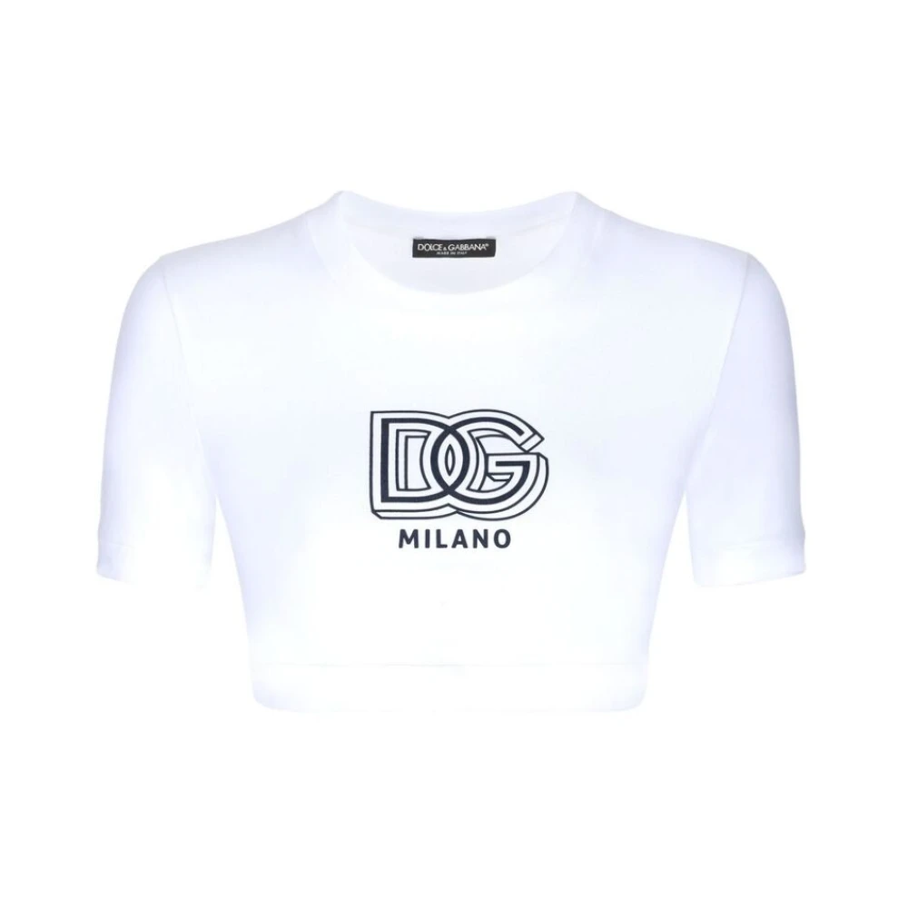 Dolce & Gabbana Logo Print T-Shirt White Dames