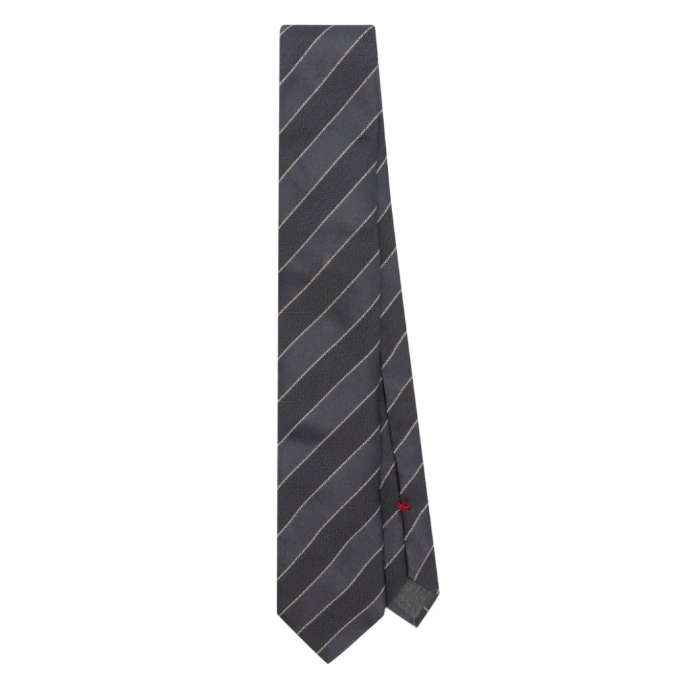 BRUNELLO CUCINELLI Lood Panama Gekleurde Stropdas Multicolor Heren