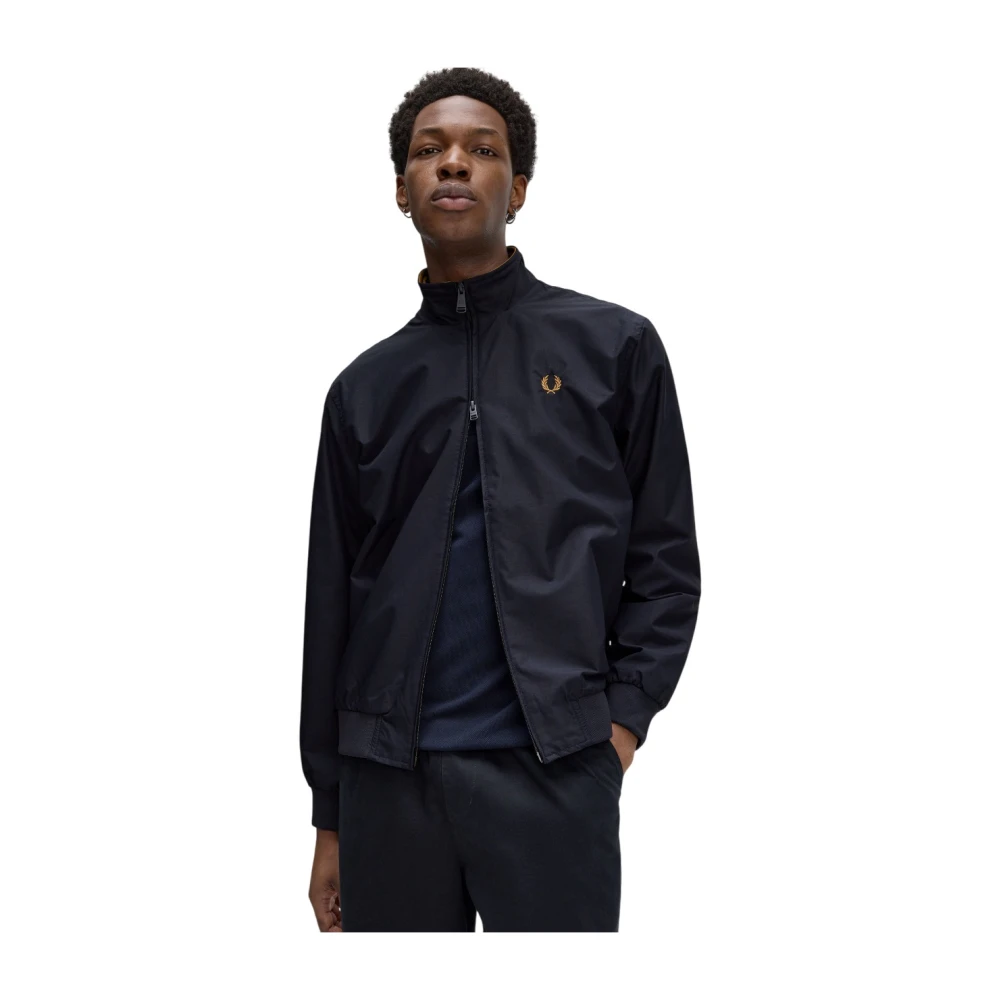 Fred Perry Blauwe Sportieve Nylon Jas Brentham Stijl Blue Heren