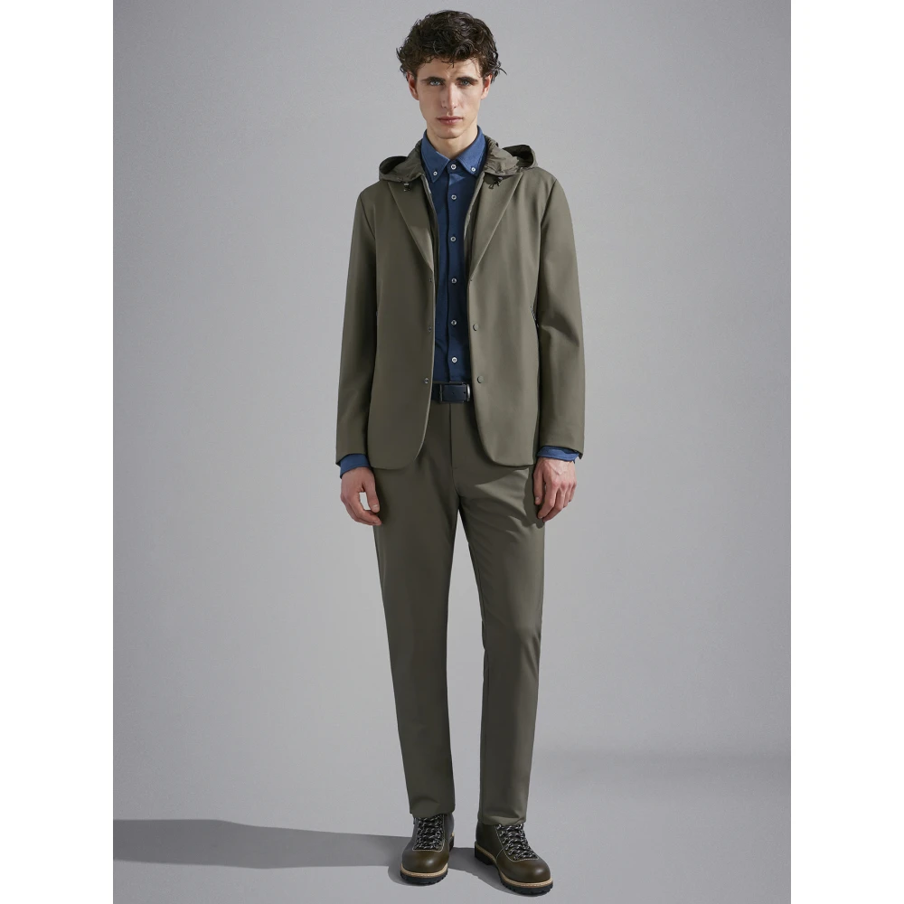 PAUL & SHARK Dynamische Stretch Chino Broek in Groen Green Heren