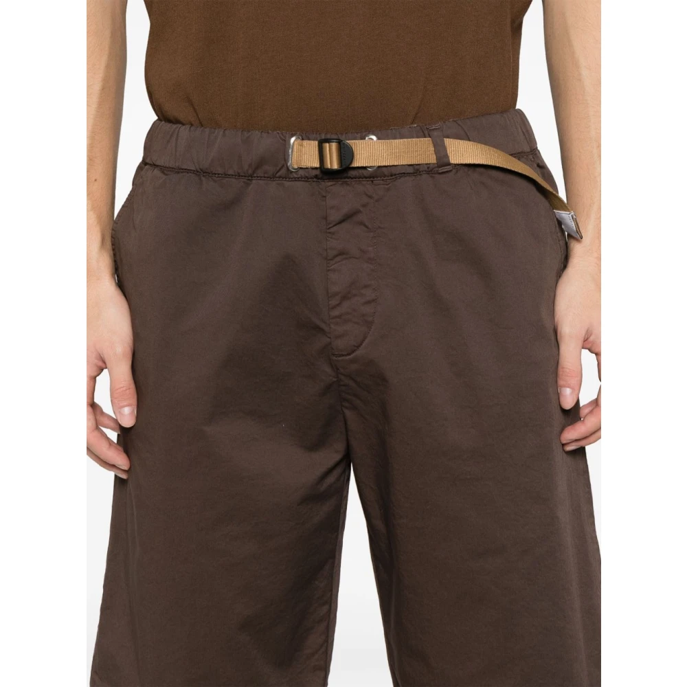 White Sand Bruine Elastische Taille Shorts Brown Heren