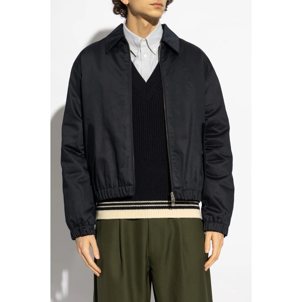 Ami Paris Collared Jacket Blue Heren