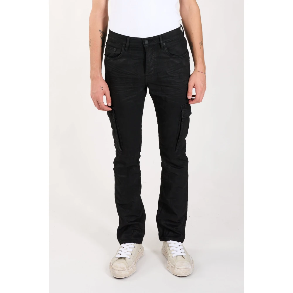 Purple Brand Cargo Jeans met knoopsluiting Black Heren