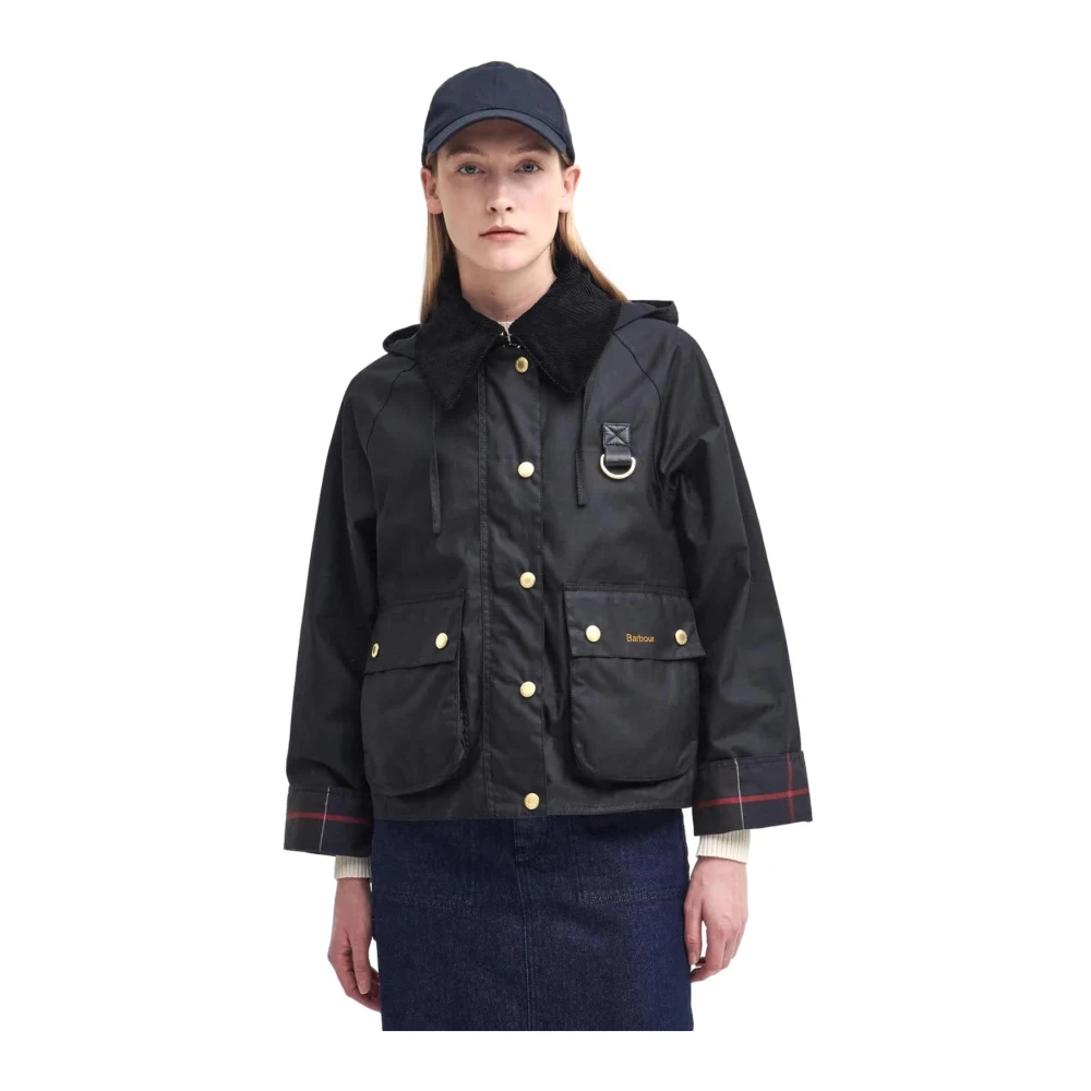 Barbour Zwarte Reighton Wax Jas Black Dames