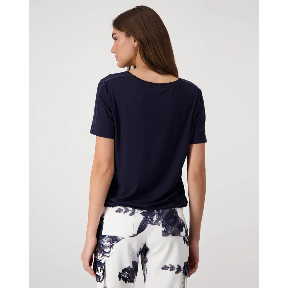 monari Korte Mouw Blouse Blue Dames