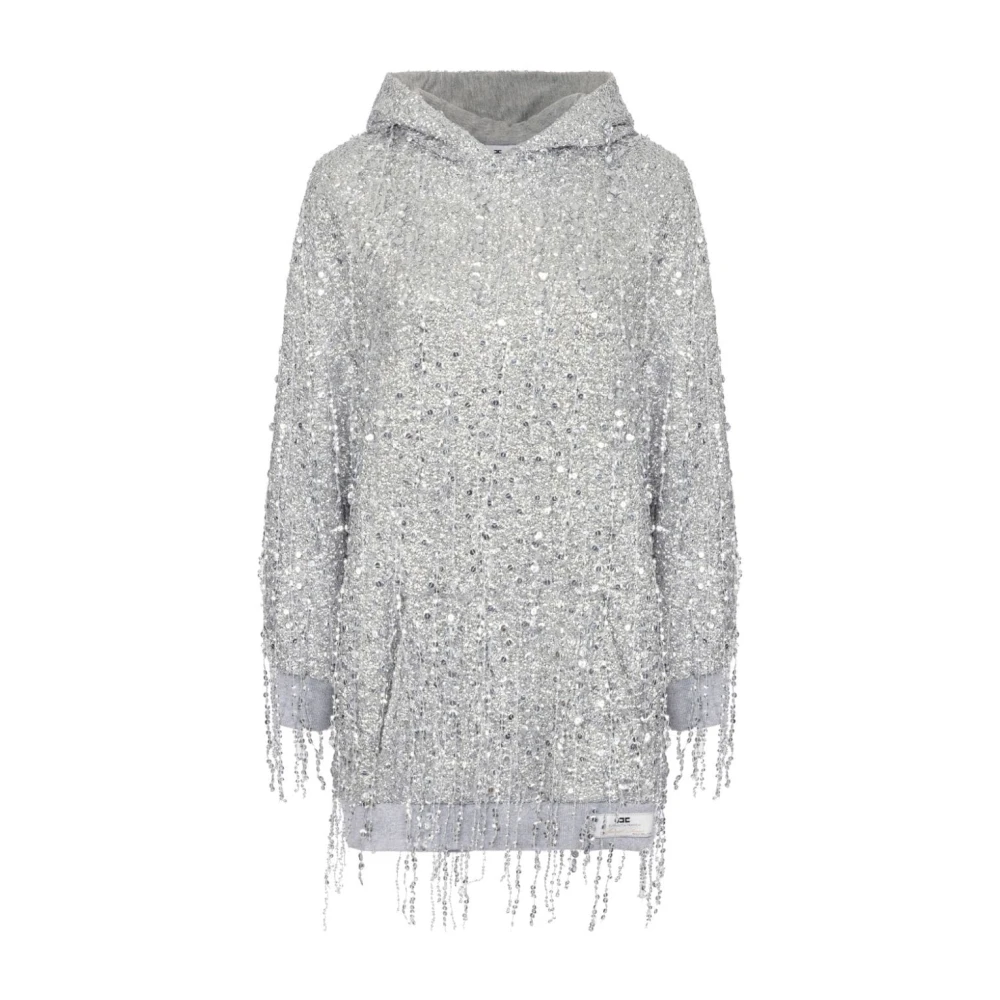 Elisabetta Franchi Grijze Jurk Aw24 Damesmode Gray Dames