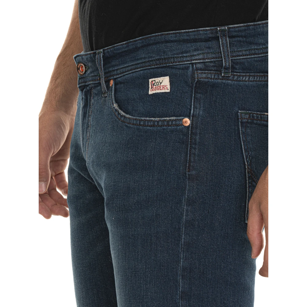 Roy Roger's Denim Jeans met Contrasterende Stiksels Blue Heren