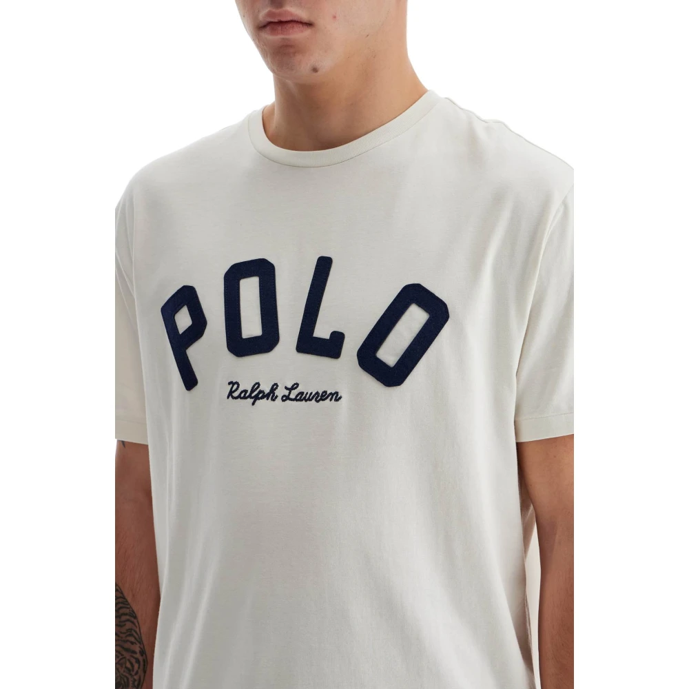 Polo Ralph Lauren Geborduurd Logo Katoenen T-shirt White Heren