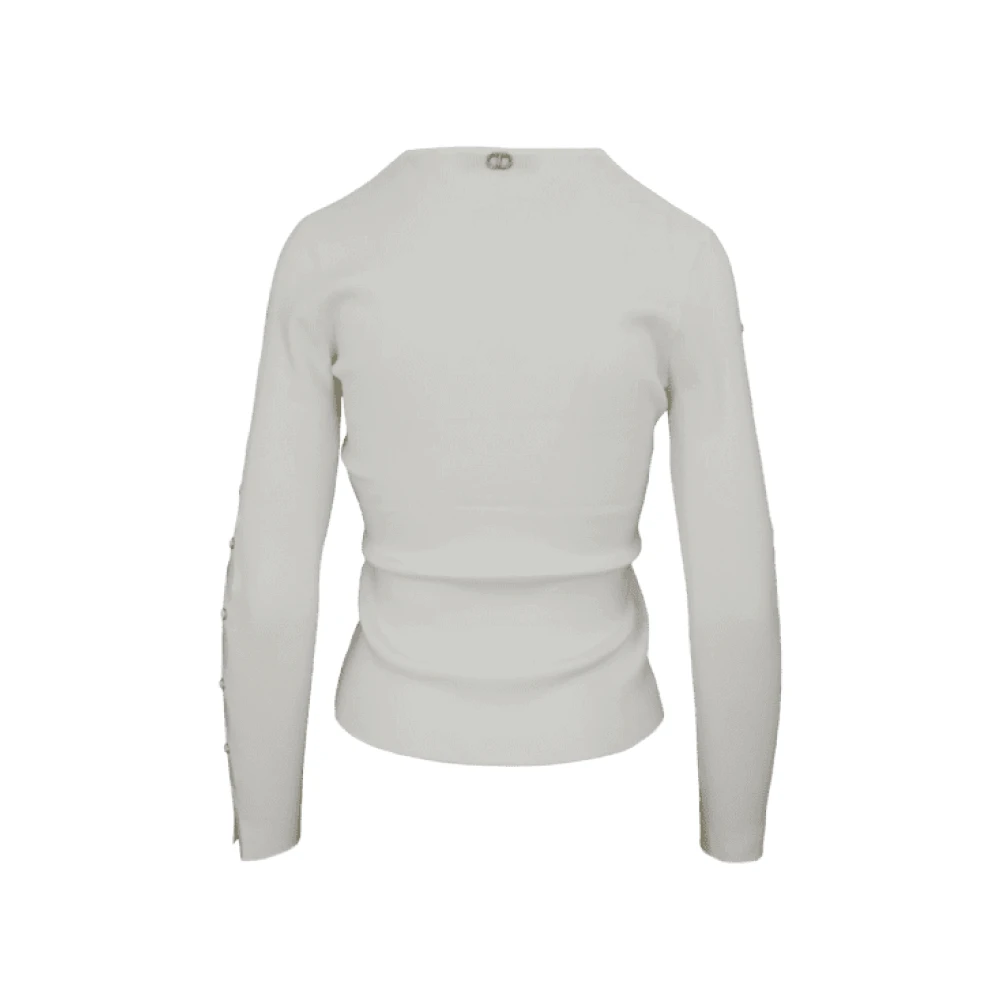 Twinset Sneeuwtrui met juweelapplicaties White Dames
