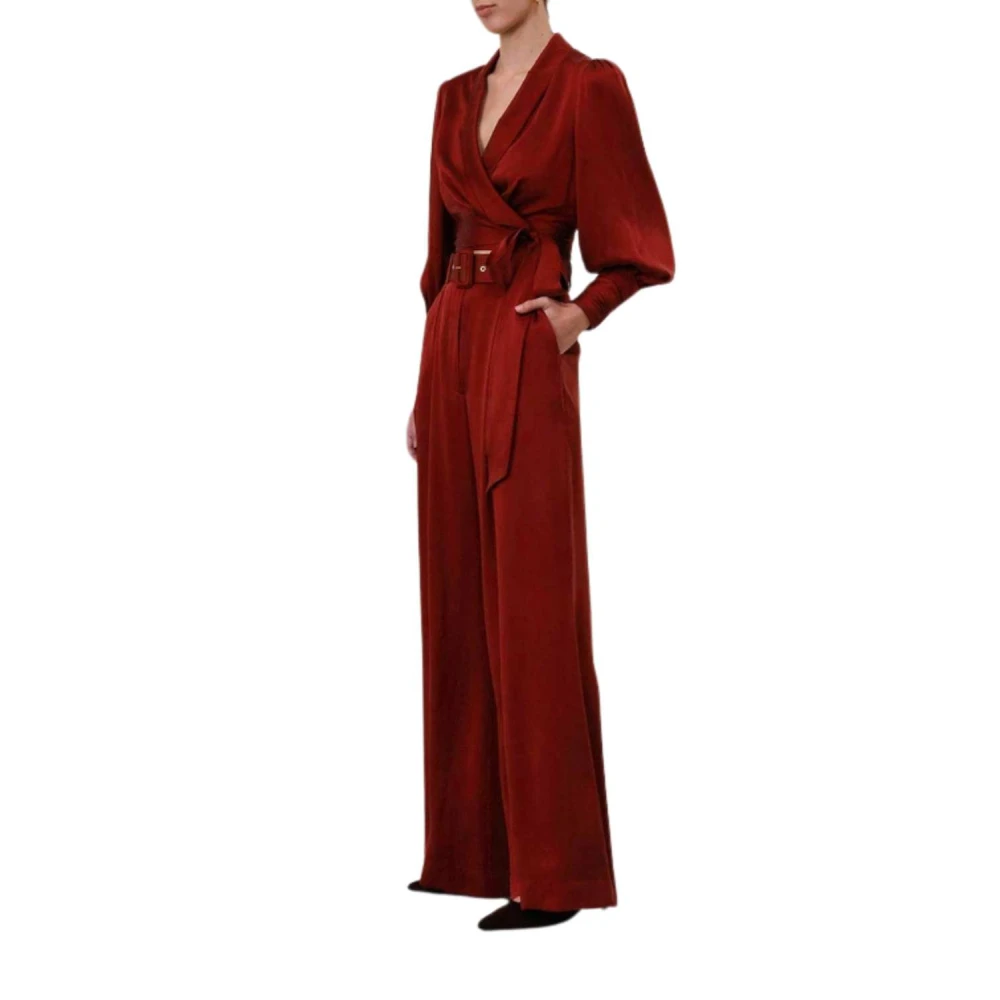 Zimmermann Bourgondische Zijden Wijde Broek Red Dames