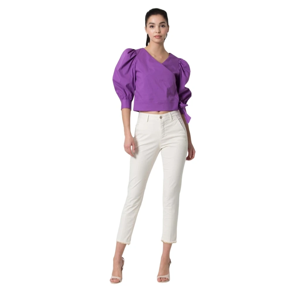 Kocca Korte Mouw Blouse Purple Dames