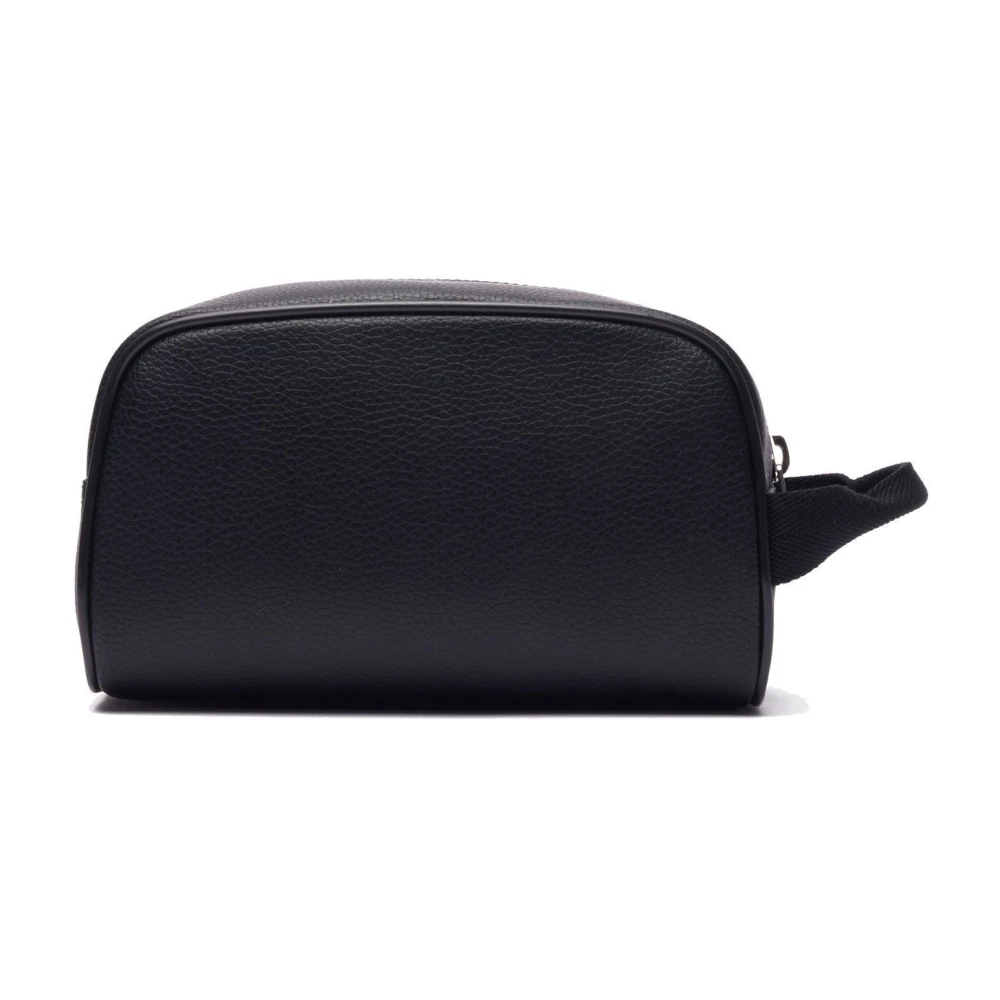 Lacoste Tennis-geïnspireerde leren toilettas Black Dames