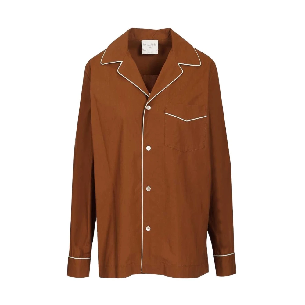 Forte Forte Women's Brown Shirts, S, Casual Chic Shirt