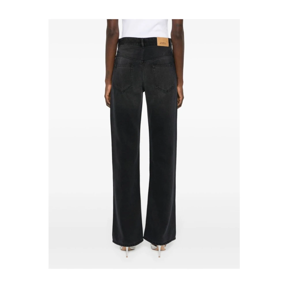 Isabel marant Zwarte Gewassen Denim Broek Black Dames