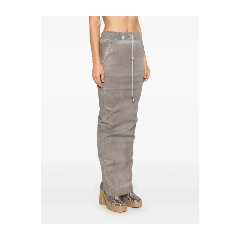 Rick Owens Elastische Rok met Trekkoord en Zakken Gray Dames