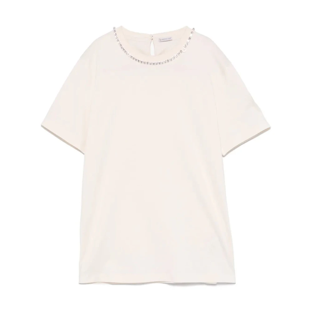 Moncler - Tops > T-Shirts - Beige - Moncler - Modalova