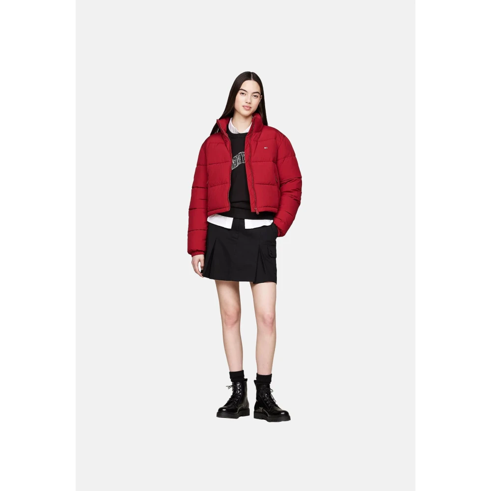 Tommy Jeans Stijlvolle Jas voor Mannen Red Dames