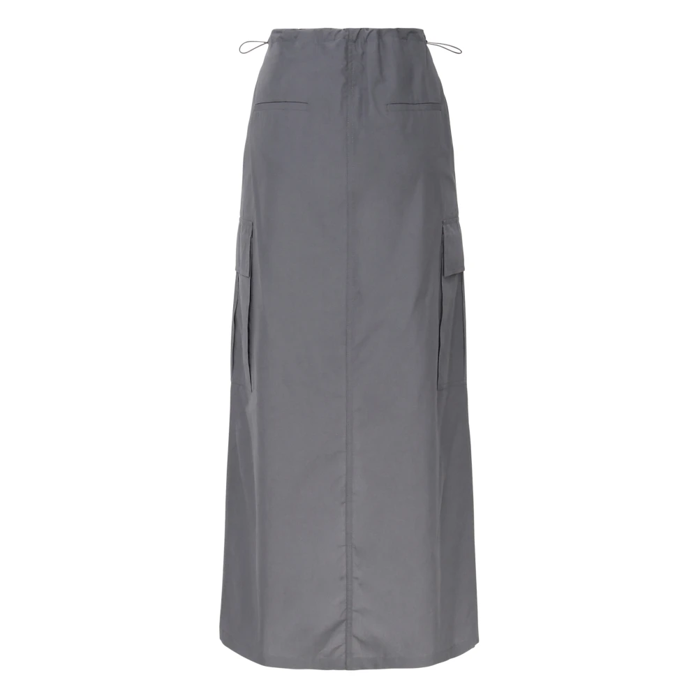 Ottod'Ame Lange Rok met Zakken Graphite Gray Dames
