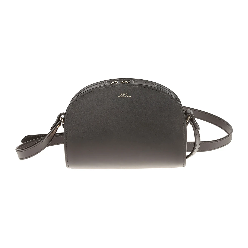A.p.c. Leren Crossbody Tas met Logo Black Dames
