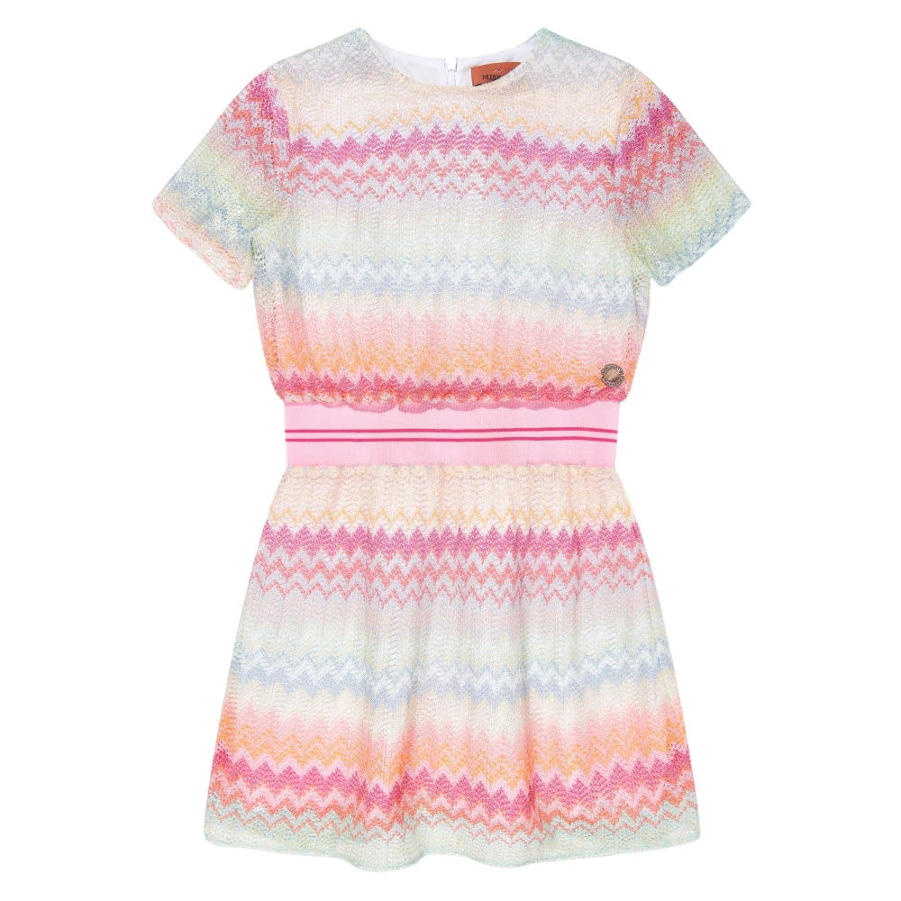 Missoni Girls Multicolor Zigzag Knit Dress In Multicolour Size 4 Y