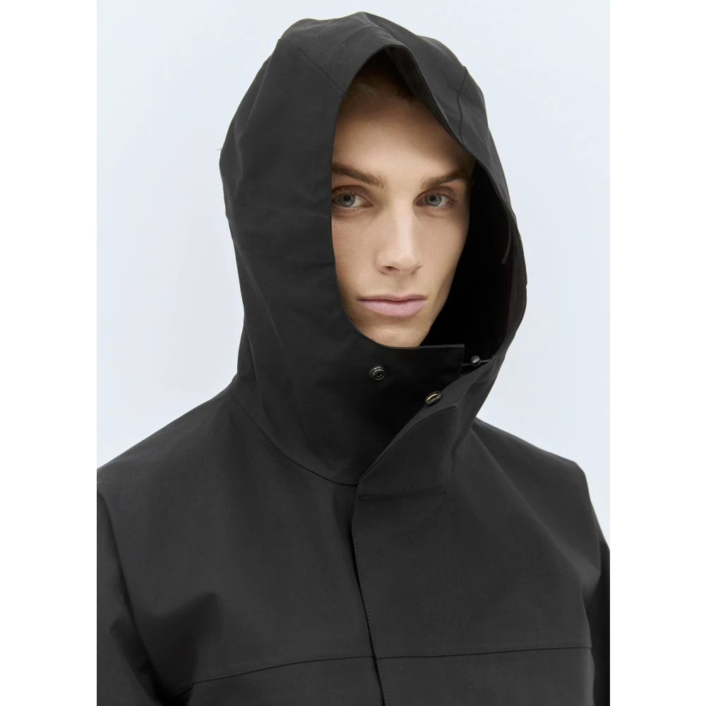 Lemaire Waterafstotende Katoenen Parka Black Heren