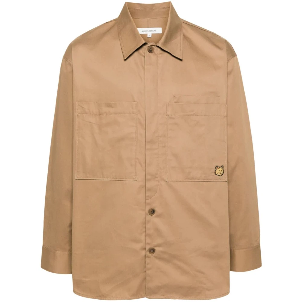 Maison Kitsuné Bruine Overshirt voor Stijlvolle Outfits Brown Heren