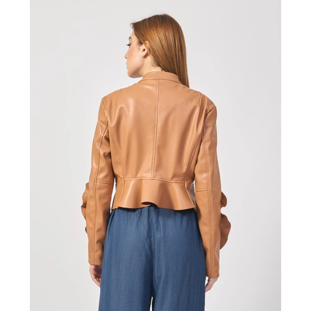 Relish Bruine Trendy Jas met Koreaanse Kraag Brown Dames