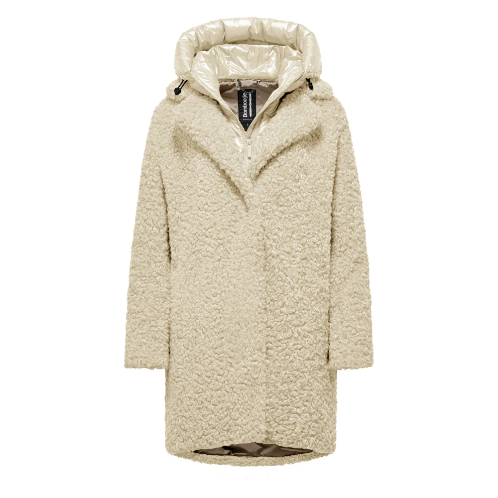 Bomboogie Donna Beige - Odessa Overcoat - Cappotto Lungo In Finta Pelliccia Di Montone - Coats - L