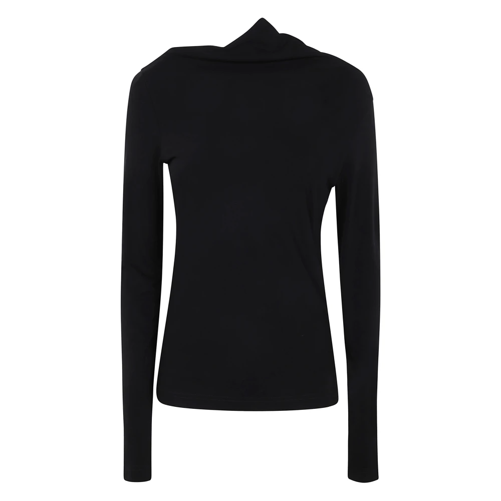 TotêMe Zwart Gedrapeerd Jersey Top Black Dames