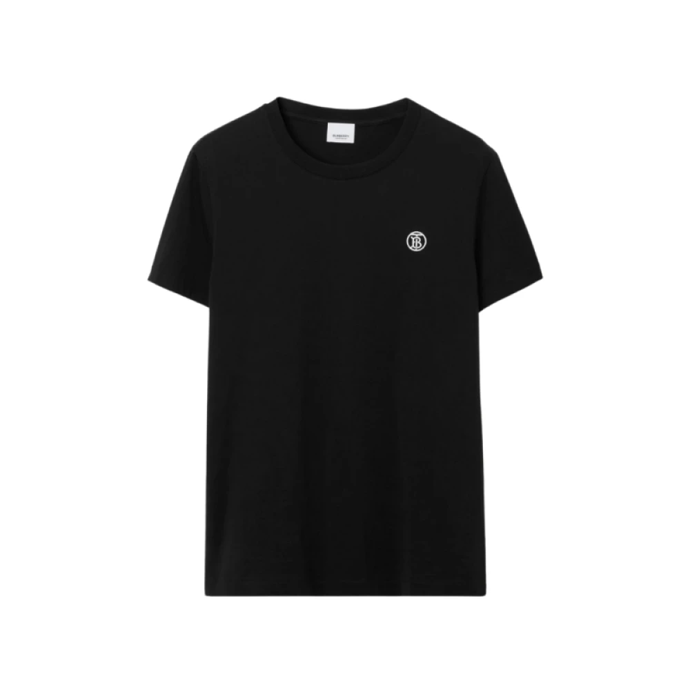 Burberry Zwart Katoenen Monogram Motief T-shirt Black Heren