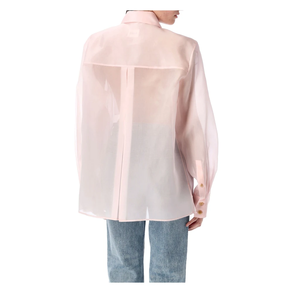 Khaite Zachtroze Zijden Overhemd Elegante Stijl Pink Dames