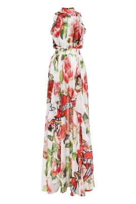 Silk Chiffon Long Dress Love