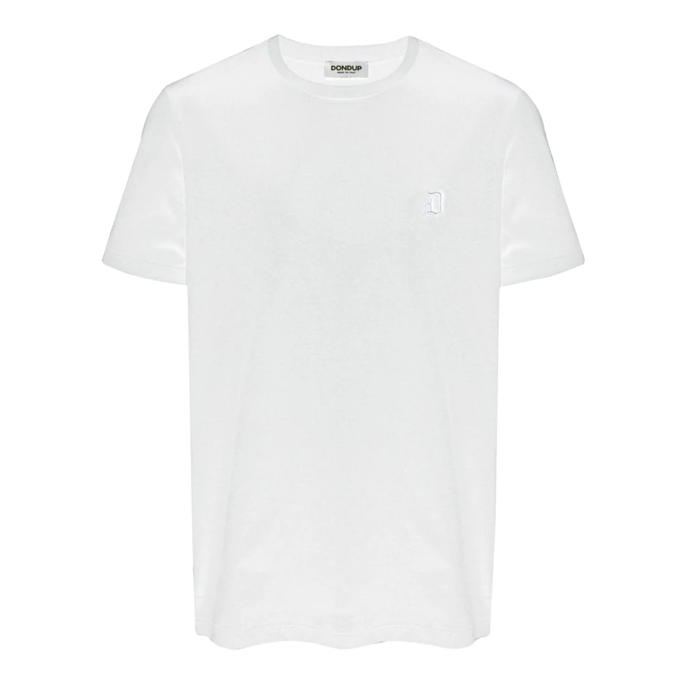 Dondup Wit T-shirt met geborduurd logo White Heren