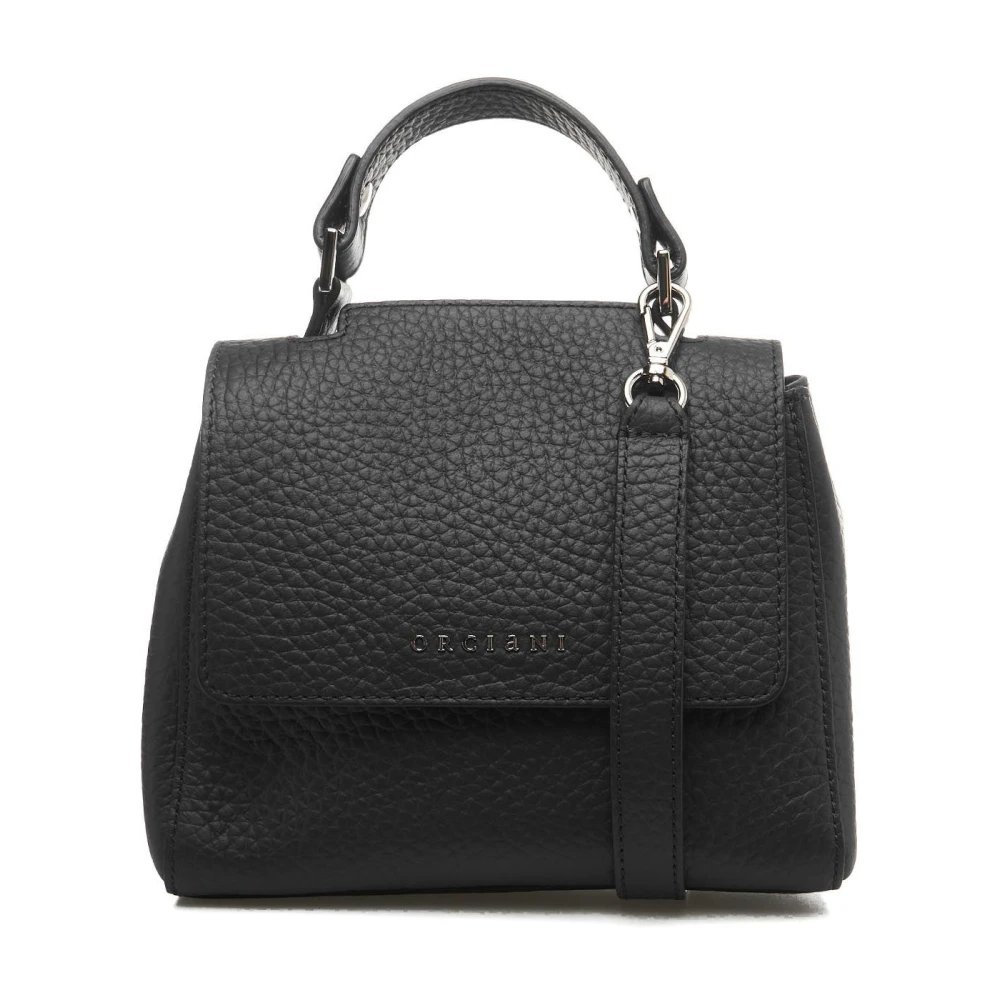 Orciani Donna Nero Borsa In Pelle Grosgrain Con Dettagli Logo Yes