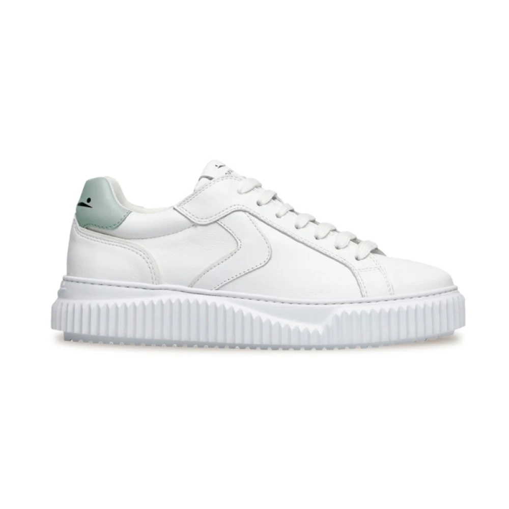 Hvide Sneakers med Mintgrøn Hæl