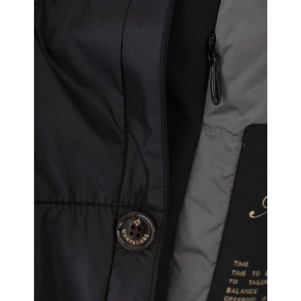 Montecore Blauwe wollen parka met afneembare capuchon Blue Heren