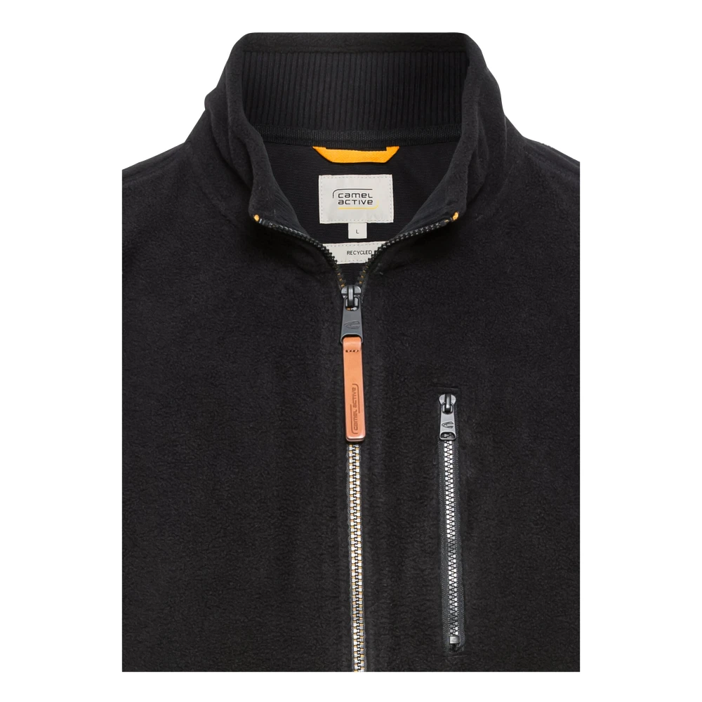 camel active Fleecejack van gerecycled polyester Black Heren