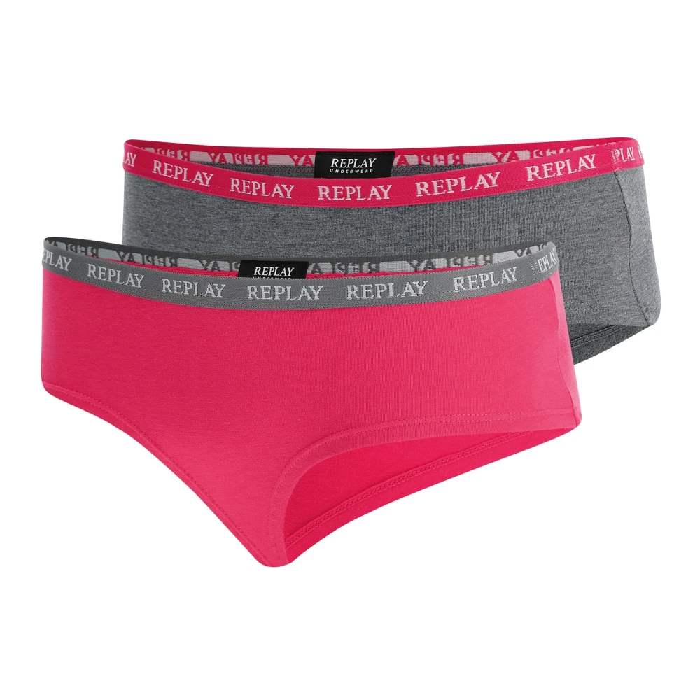 Replay Dames Logo Tailleband Slip 2-Pack Multicolor Dames