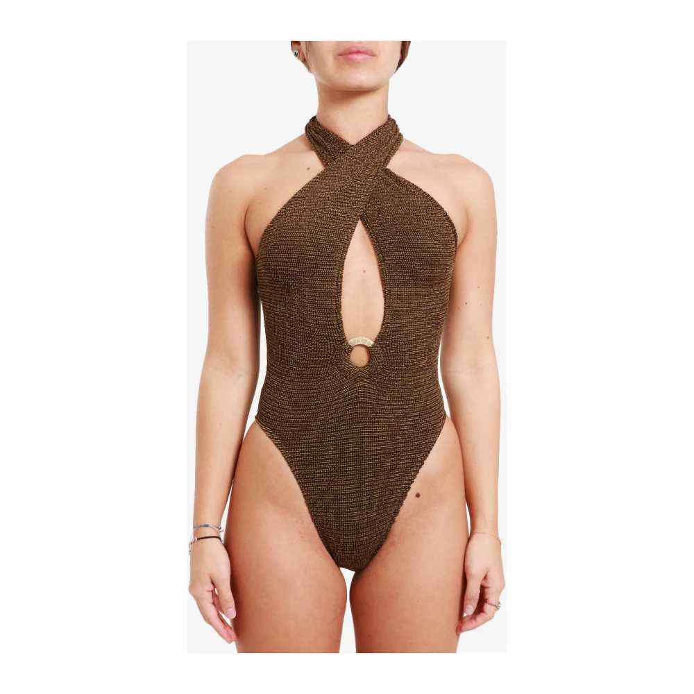 Bond-Eye Bruin Zeekleding Lurex Braziliaanse Slipjes Brown Dames