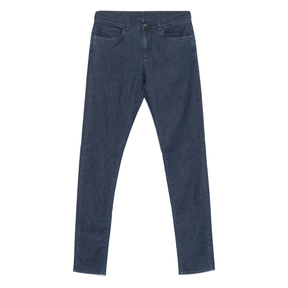 Canali Katoenmix Jeans met Zakken Blue Heren