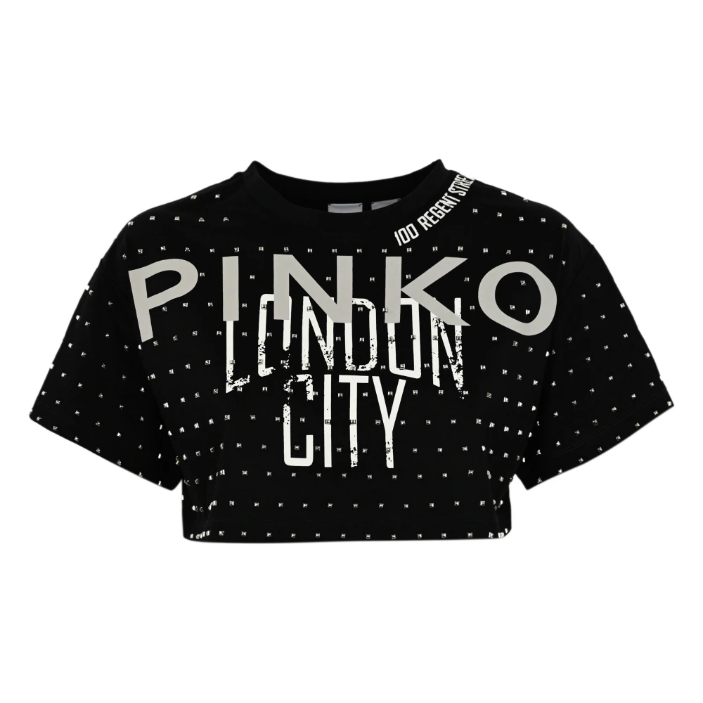 Pinko Dames Cropped T-shirts en Polos Black Dames