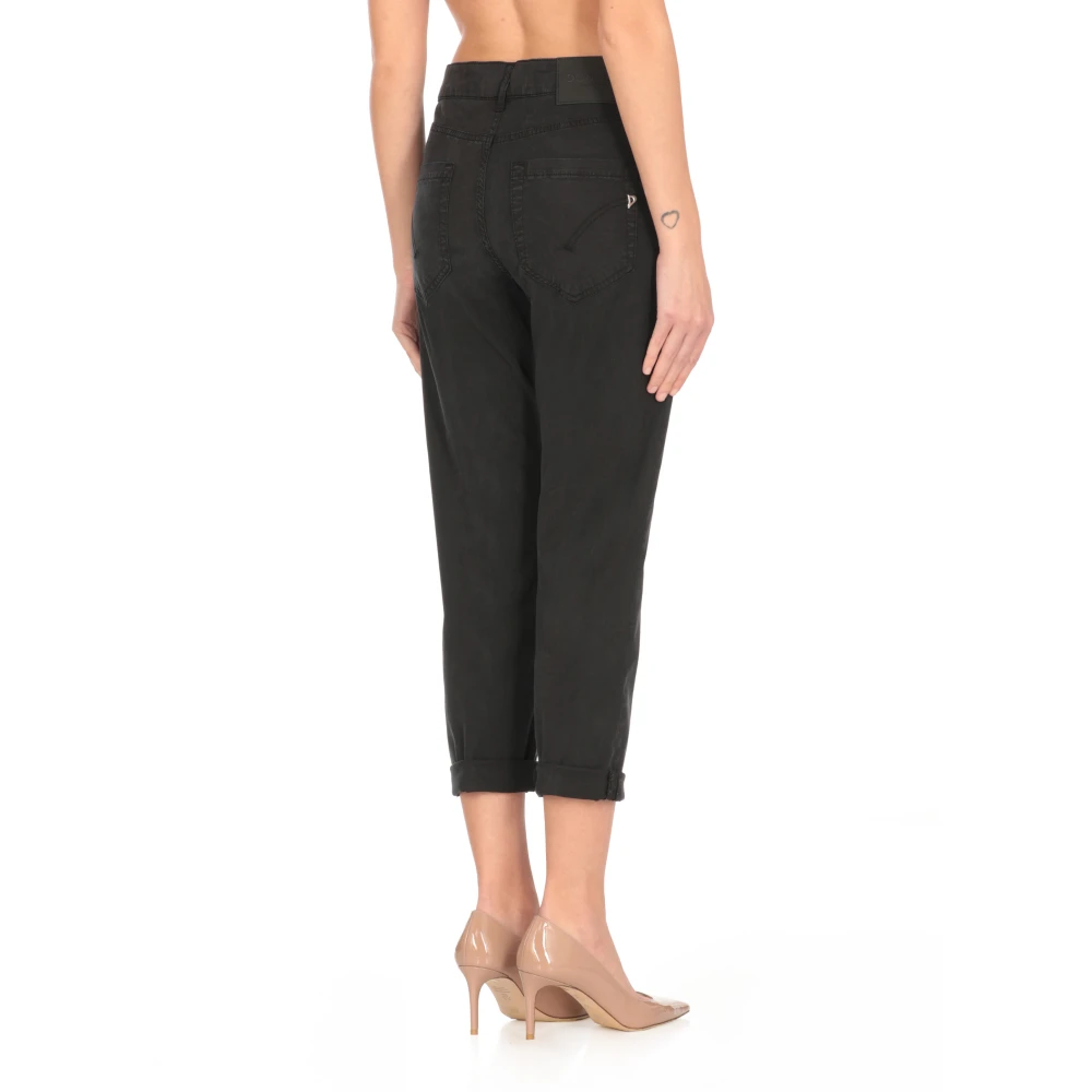 Dondup Zwarte Katoenmix Broek voor Vrouwen Black Dames
