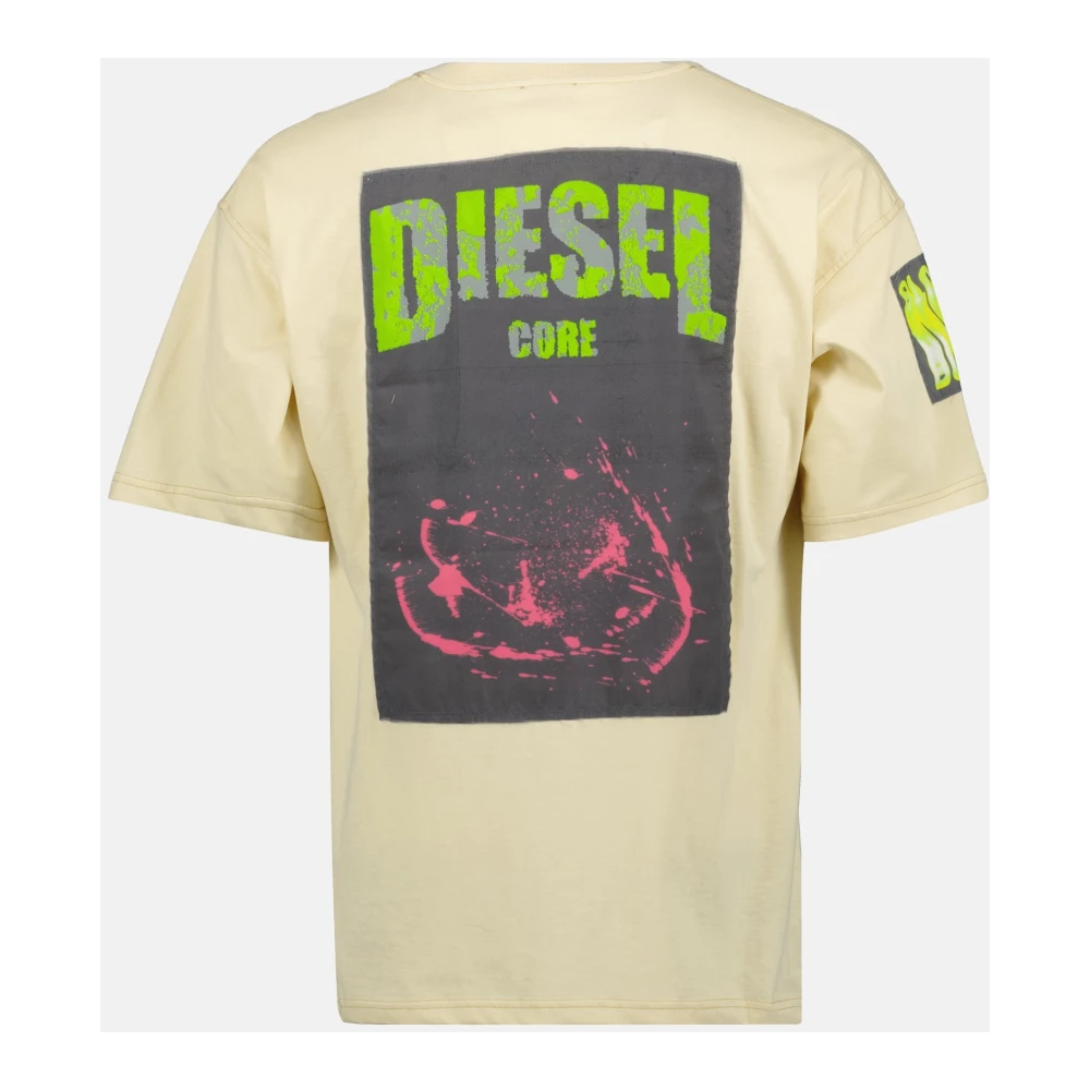 Diesel Biologisch Katoen Ronde Hals T-shirt Beige Heren